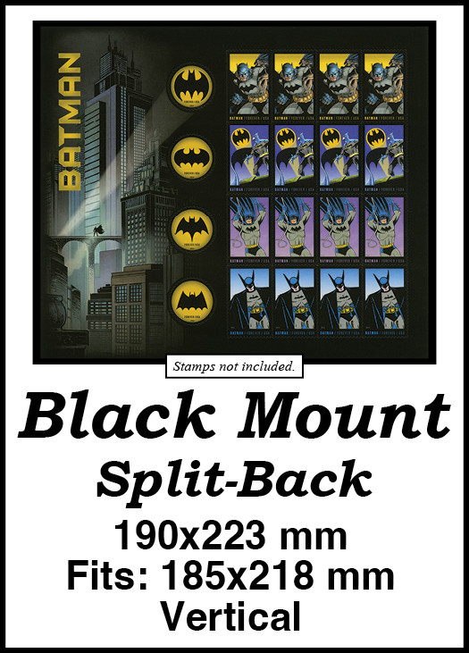 MM785 - 190x223mm 5 Vertical Black Split-Back Mounts