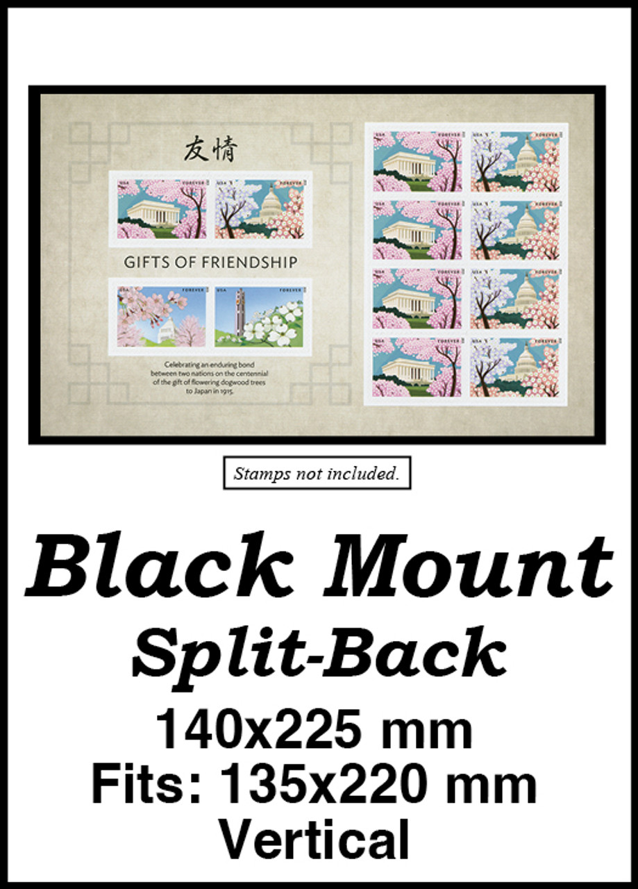 MM6023 - 140x225mm 2 Vertical Black Split-Back Mounts