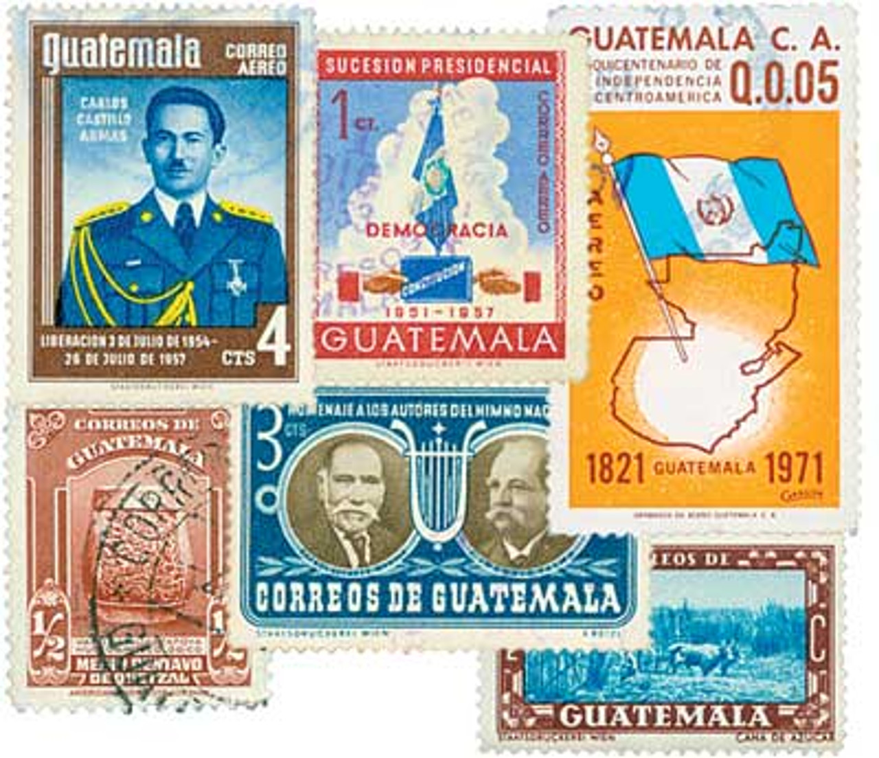 M8497 - Guatemala, 100 Different Stamps