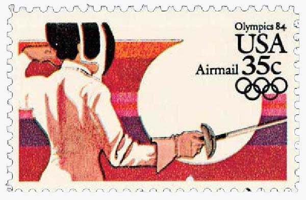 C109 - 1983 35c 23rd Summer Olympics '84, Women's Fencing - Mystic