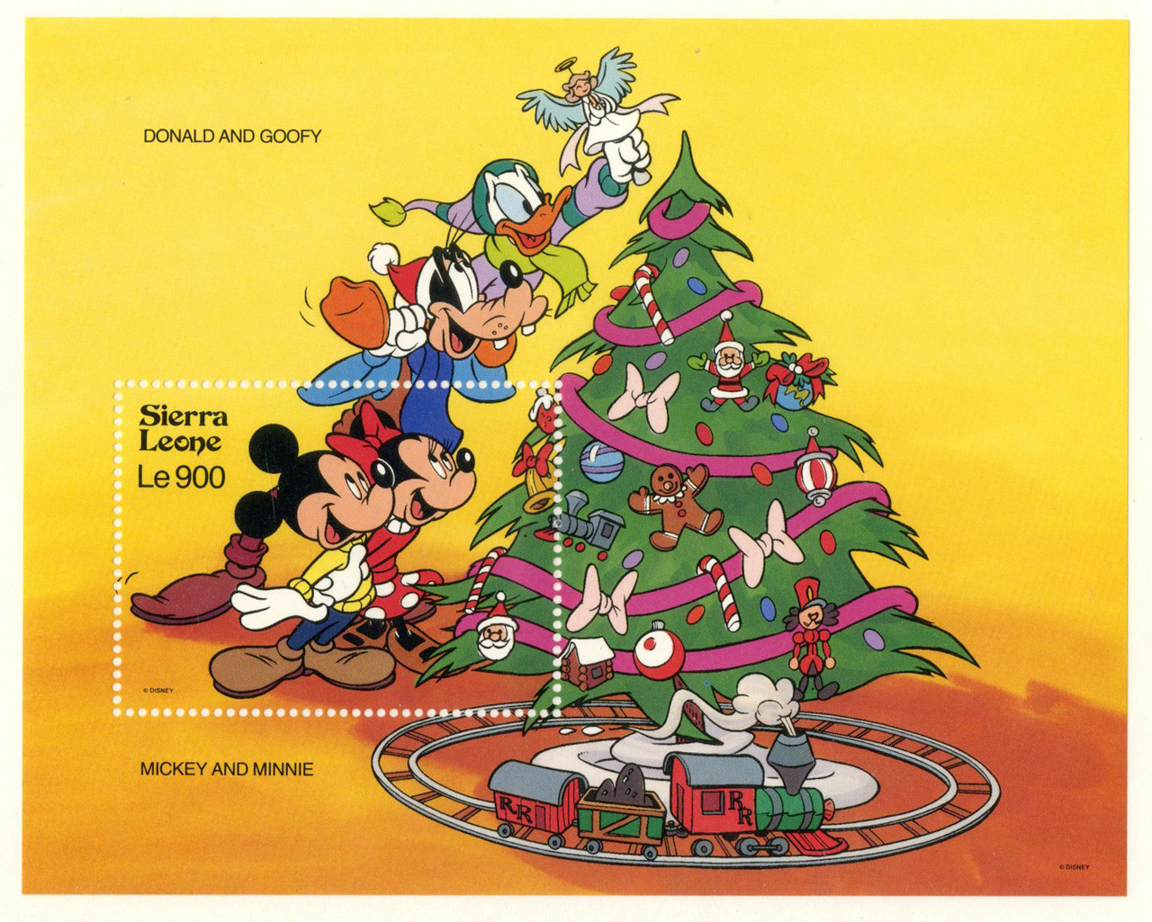 激レアDisney RESORT 1989年 メリークリスマスランプ MDS429D - Sierra Leone 1992 Mickey & Minnie, S/S - Mystic Stamp