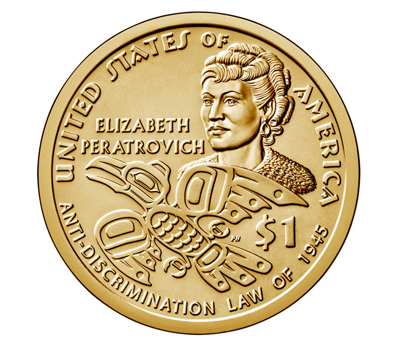 2020年記念硬貨 女性像と鷲デザイン ApoPiaX CW-020P - 2020 $1 Native American Coin - Elizabeth Peratrovich and