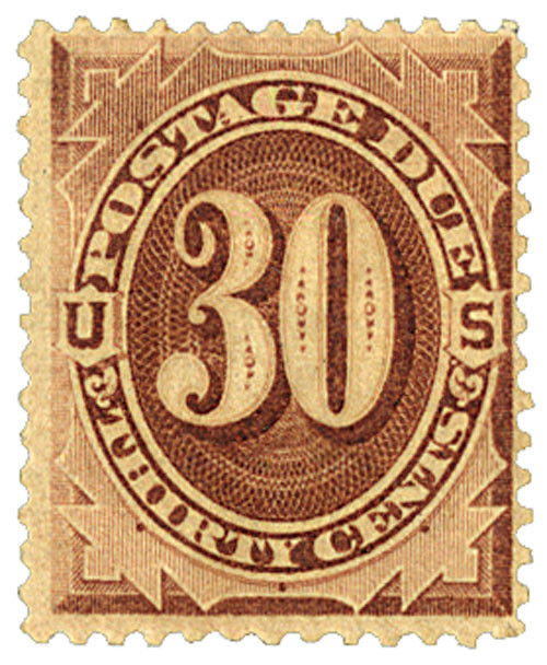 J6 - 1879 30c Postage Due - brown
