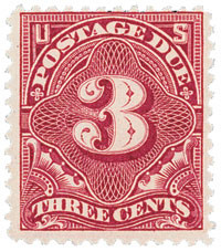 J40 - 1895 3c Postage Due Stamp