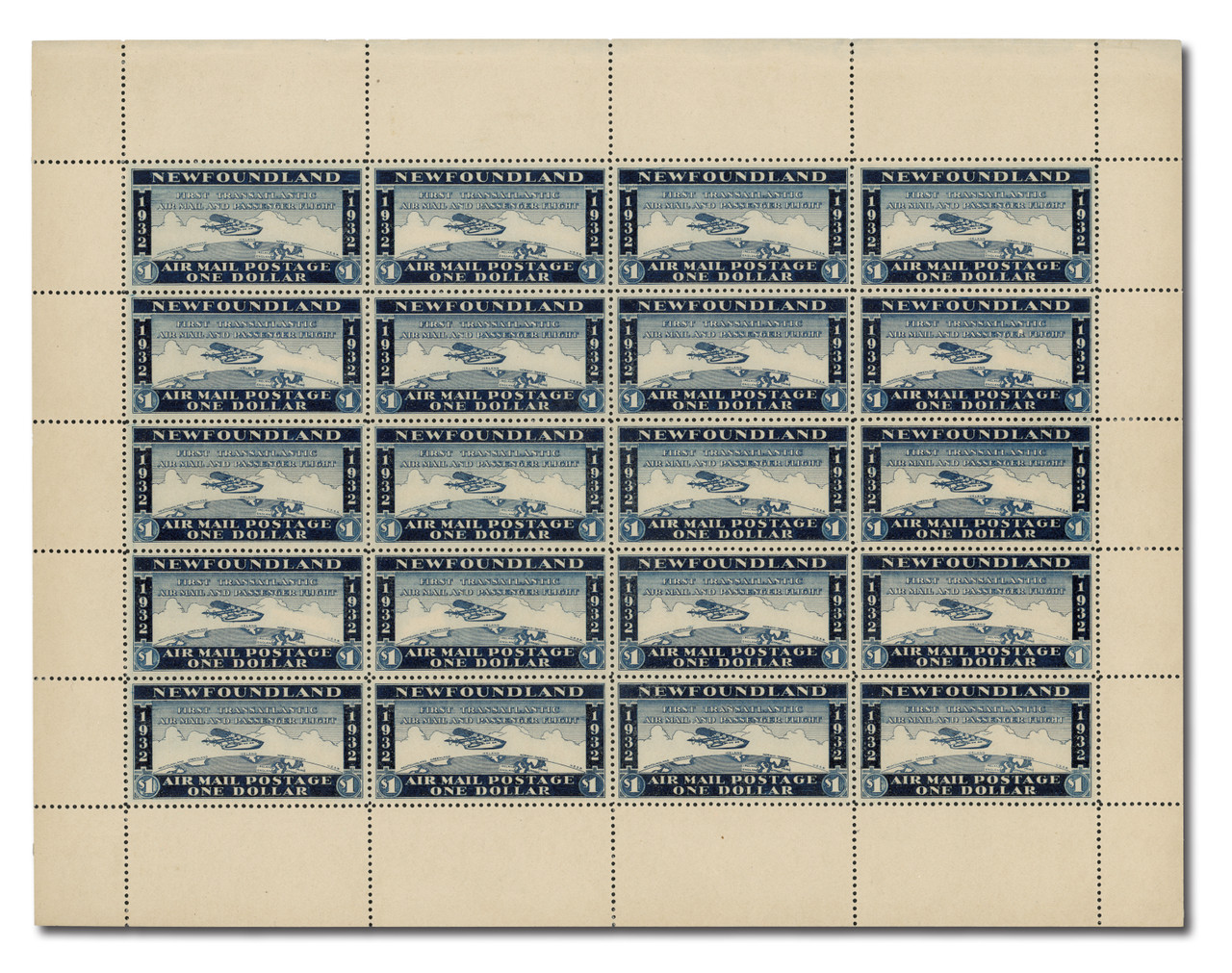 MA1904 - 1932 $1.00 Newfoundland Wayzata Private Airmail Stamp