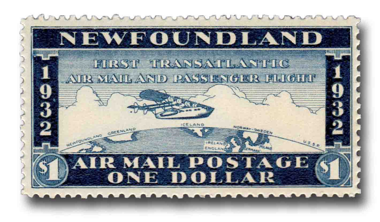 MA1904 - 1932 $1.00 Newfoundland Wayzata Private Airmail Stamp