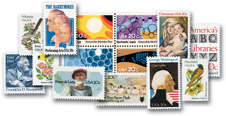 YS1982C - 1982 Complete Commemorative Year Set, 80 stamps - Mystic