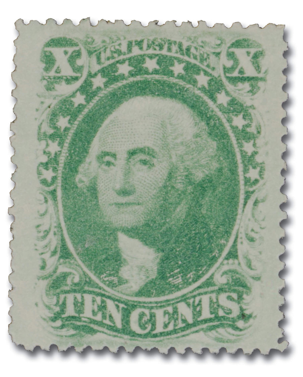 35 - 1859 10c Washington, Green, Type V, Perf. 15.5