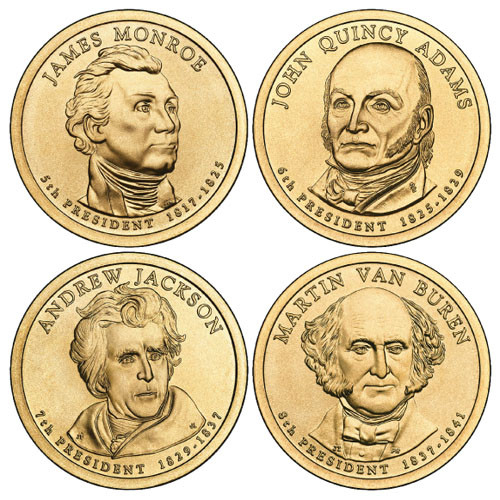 M10947 - 2008 $1.00 US President Coins, Denver Mint set of 4