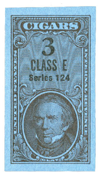TC2555b - 1954, 3 Cigar Revenue Tax Stamps - Class E, Series 124
