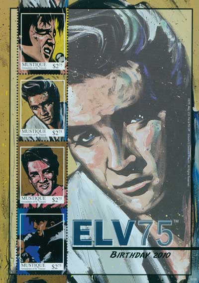 M10830 - 2010 Mustique Elvis Presley 4v Mint