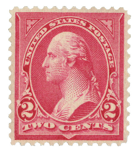 279Bc - 1899 2c Washington, Rose Carmine, Double Line Watermark, Type IV, Perf. 12