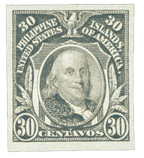 PH349 - 1931 30c Franklin, Light Gray, Philippines Regular Issue, Imperf.