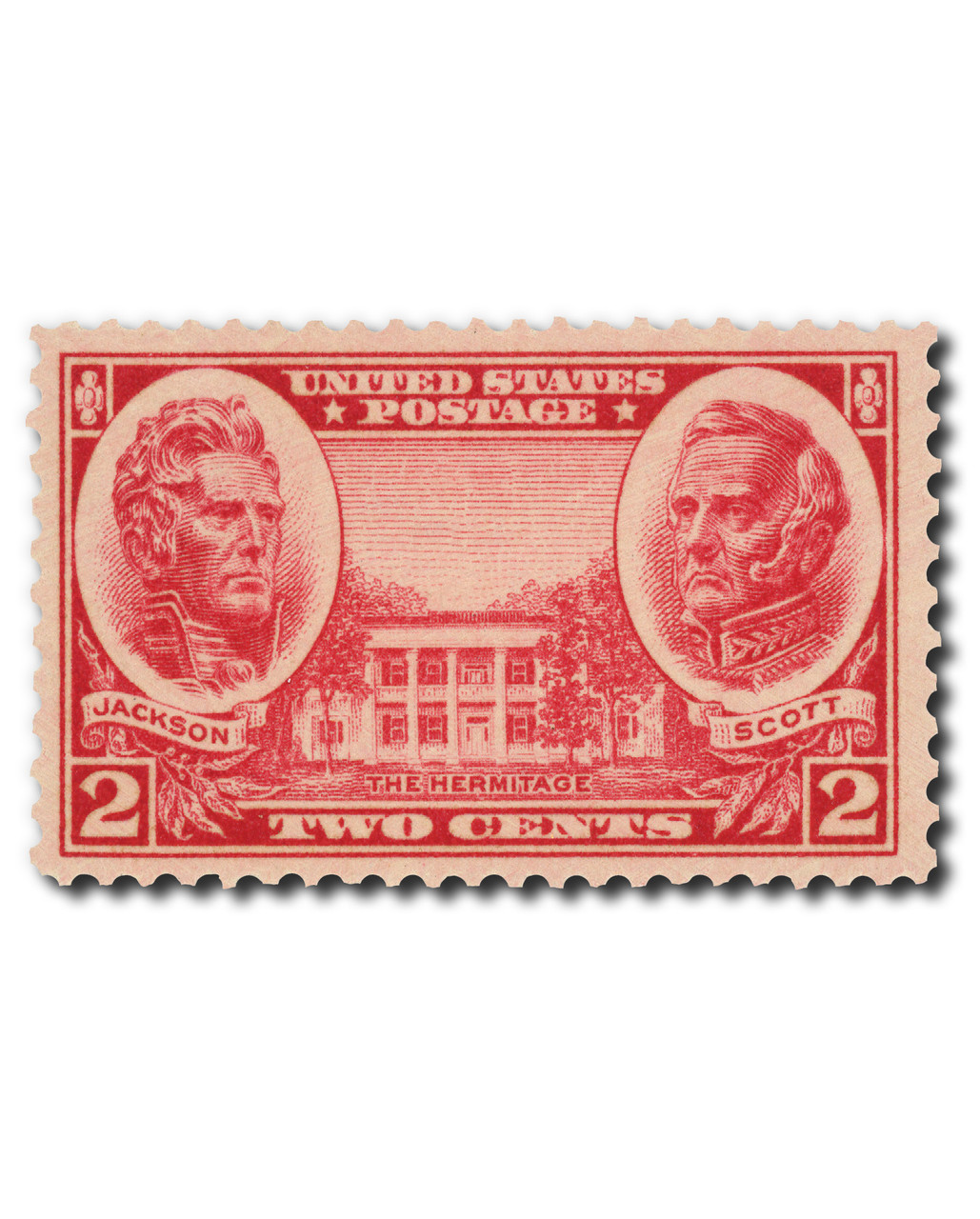 美品 激レア Two Kings In A Cipher 786 - 1937 2c Generals Andrew Jackson & Winfield Scott, Carmine