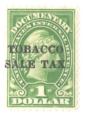 RJ7 - 1934 $1 Tobacco Sale Tax, Green