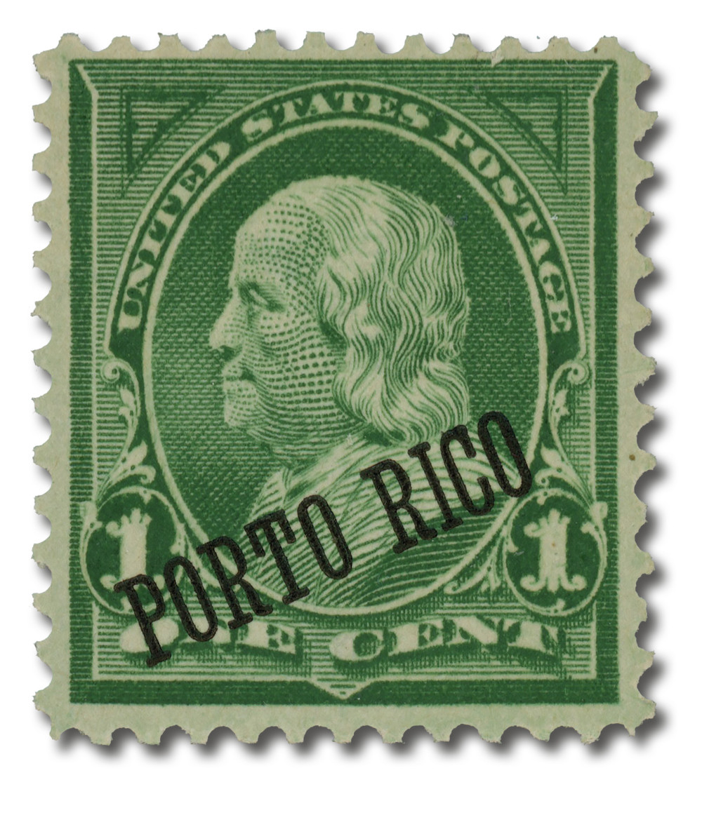 PT210 - 1899 1c Franklin, Yellow Green, Porto Rico Overprint in