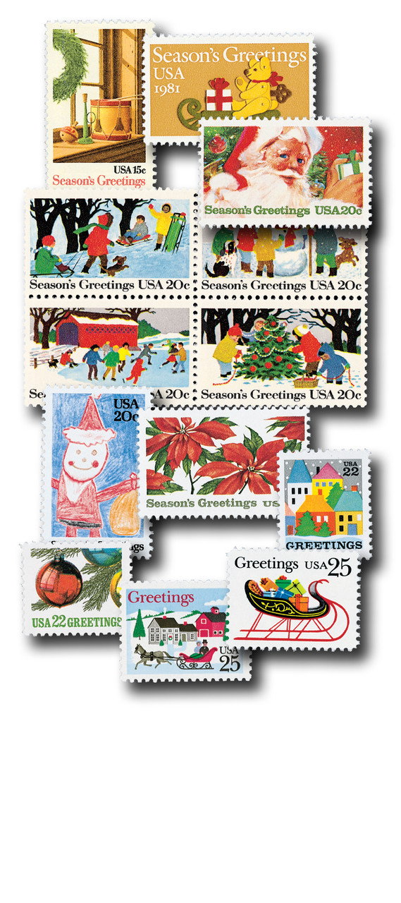 1843/2428 - 1980s Contemporary Christmas, Collection of 13 Stamps