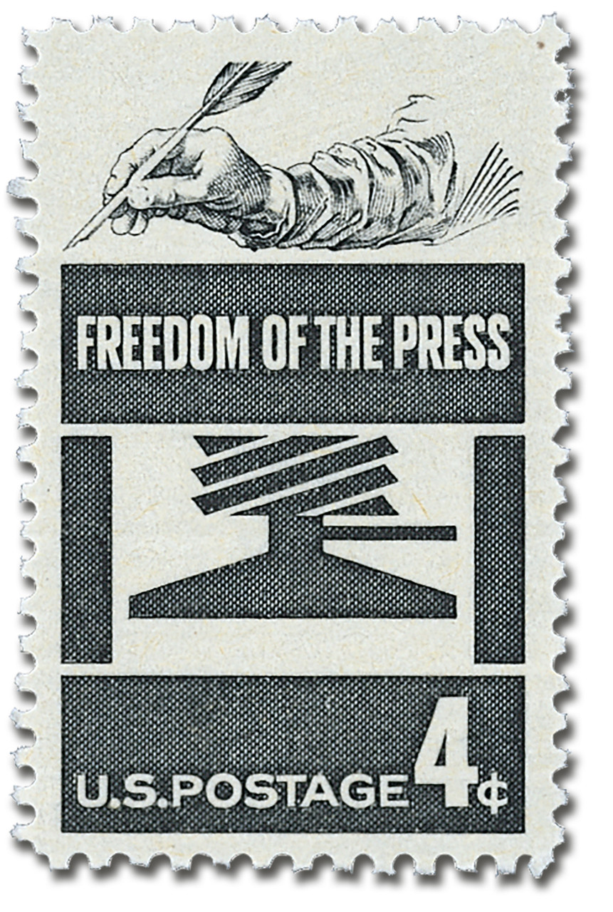 1119 - 1958 4c Freedom of Press - Mystic Stamp Company