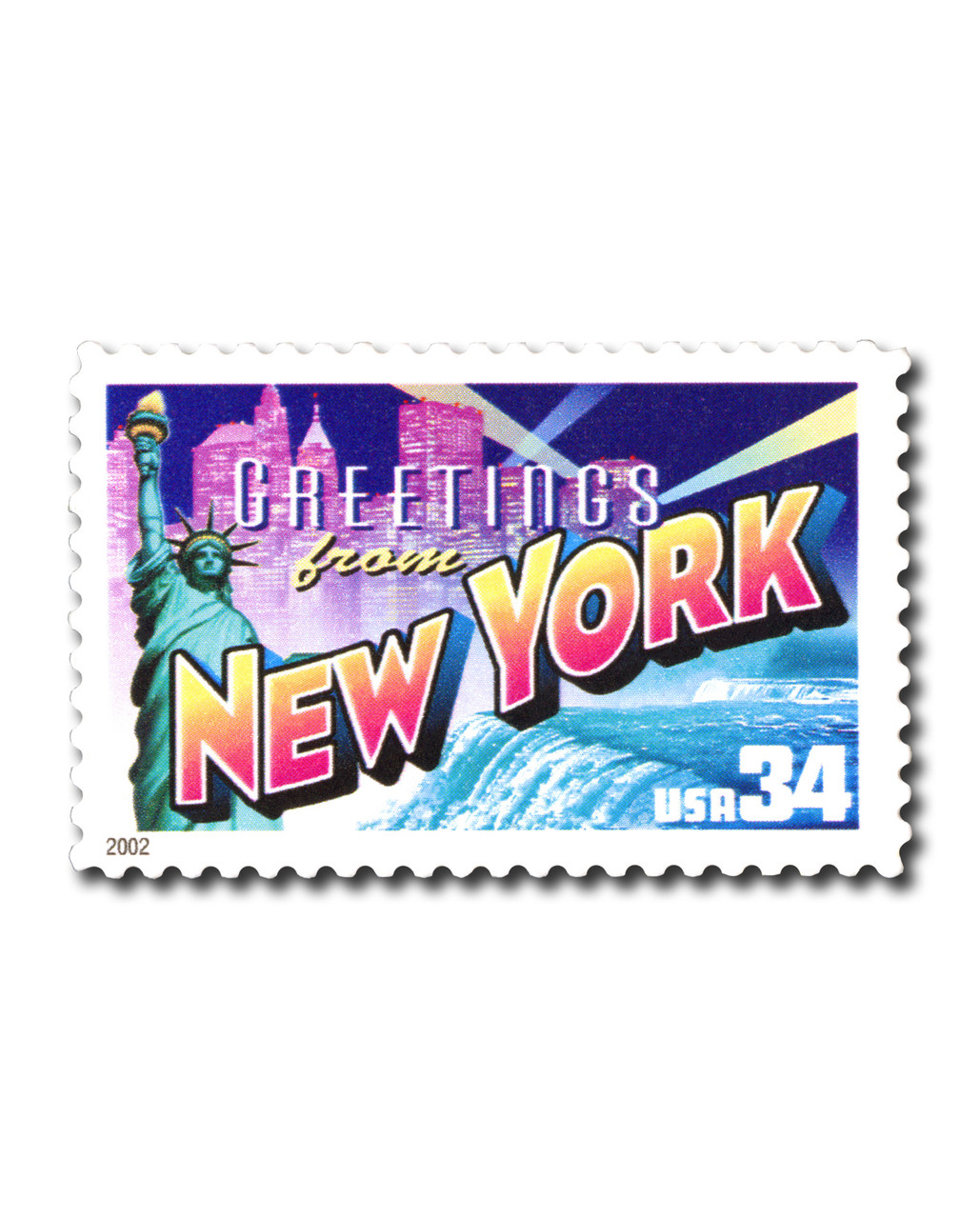 3592 - 2002 34c Greetings From America: New York - Mystic Stamp