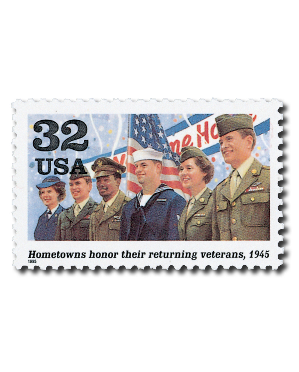 2981j - 1995 32c World War II: Hometowns Honor Their Returning