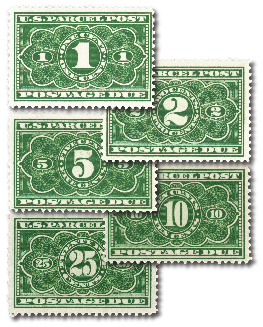 切手106 JQ1-5 - 1913 1c-25c Parcel Post Postage Due Stamps, 5 Stamps