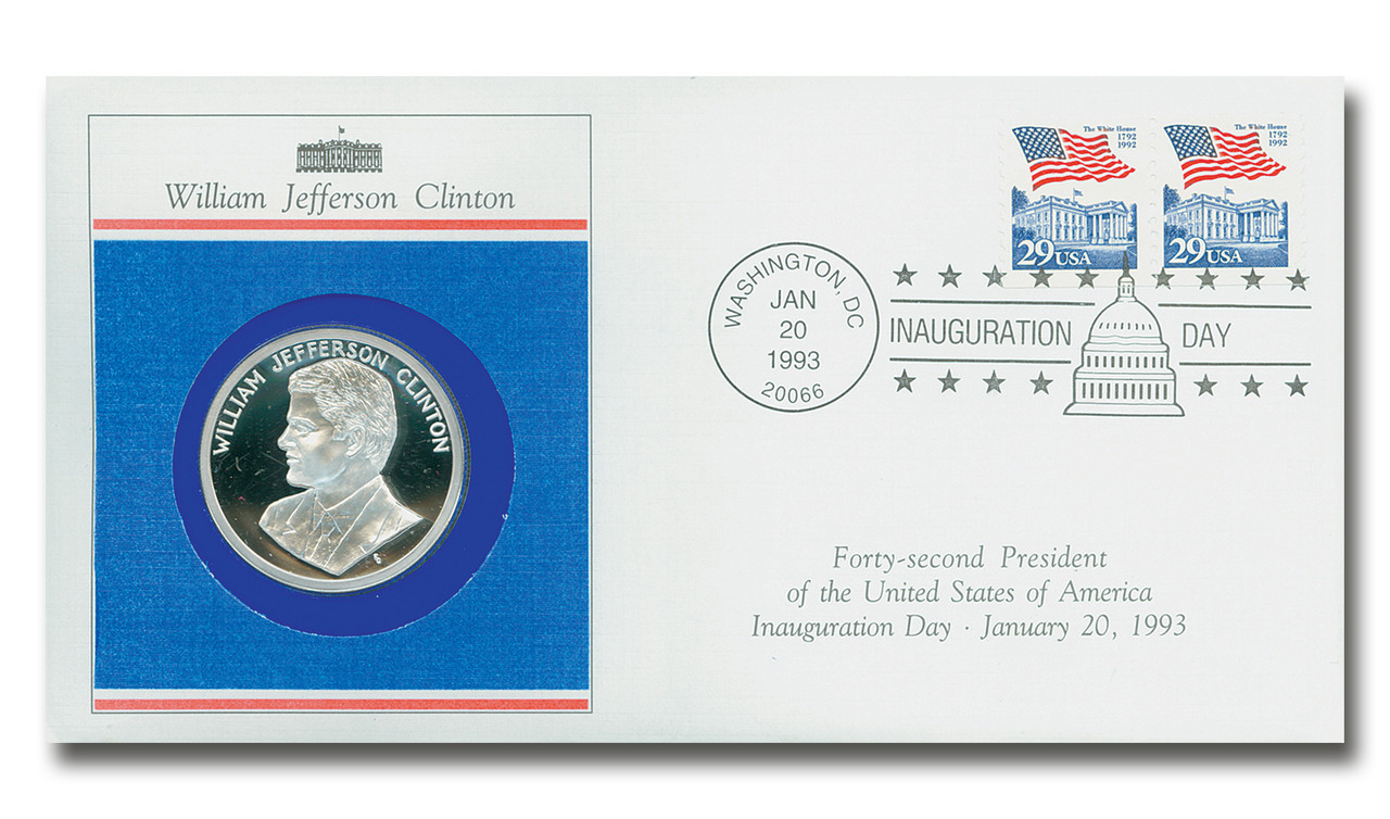 59285A - 1993 Bill Clinton Inaugural Cover with Medal