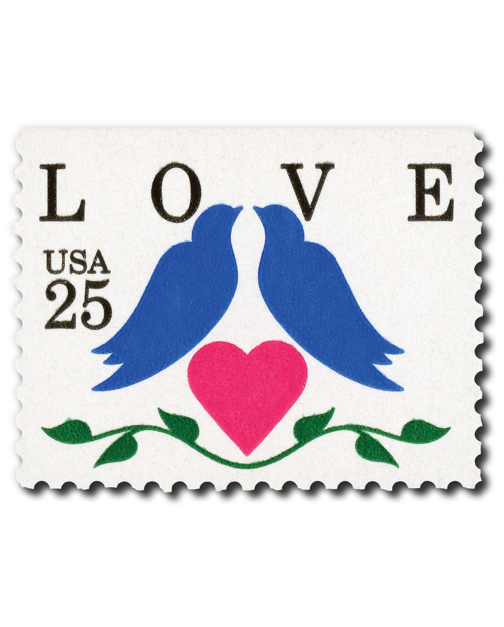 2441 - 1990 25c Love Series: Love Birds, Booklet Single - Mystic