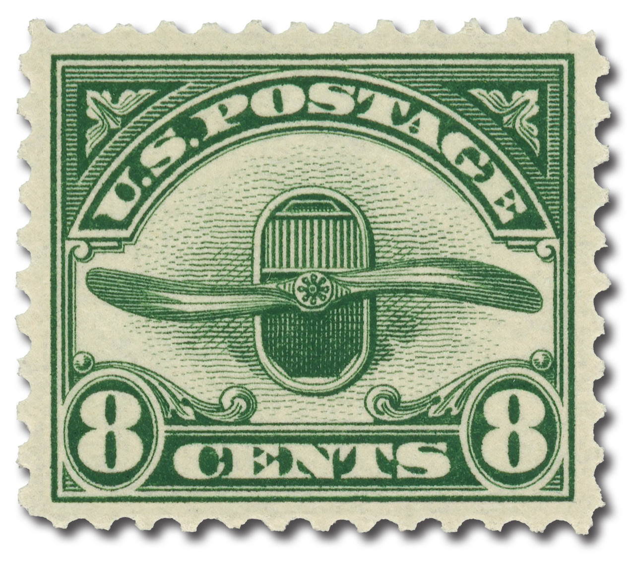 C4 - 1923 8c Radiator & Propeller, Dark Green - Mystic Stamp Company