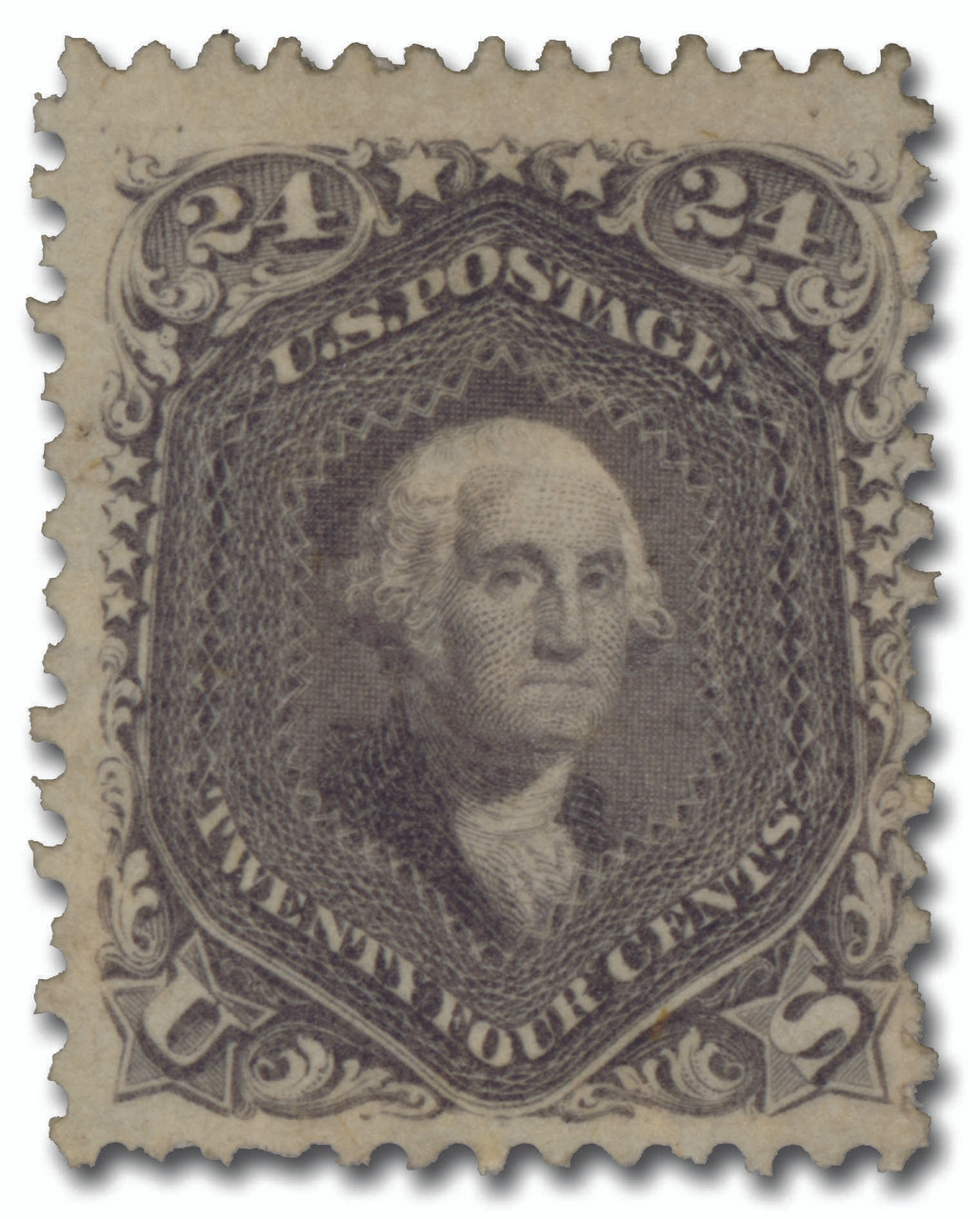 78 - 1862 24c Washington, Lilac, Perf. 12 - Mystic Stamp Company