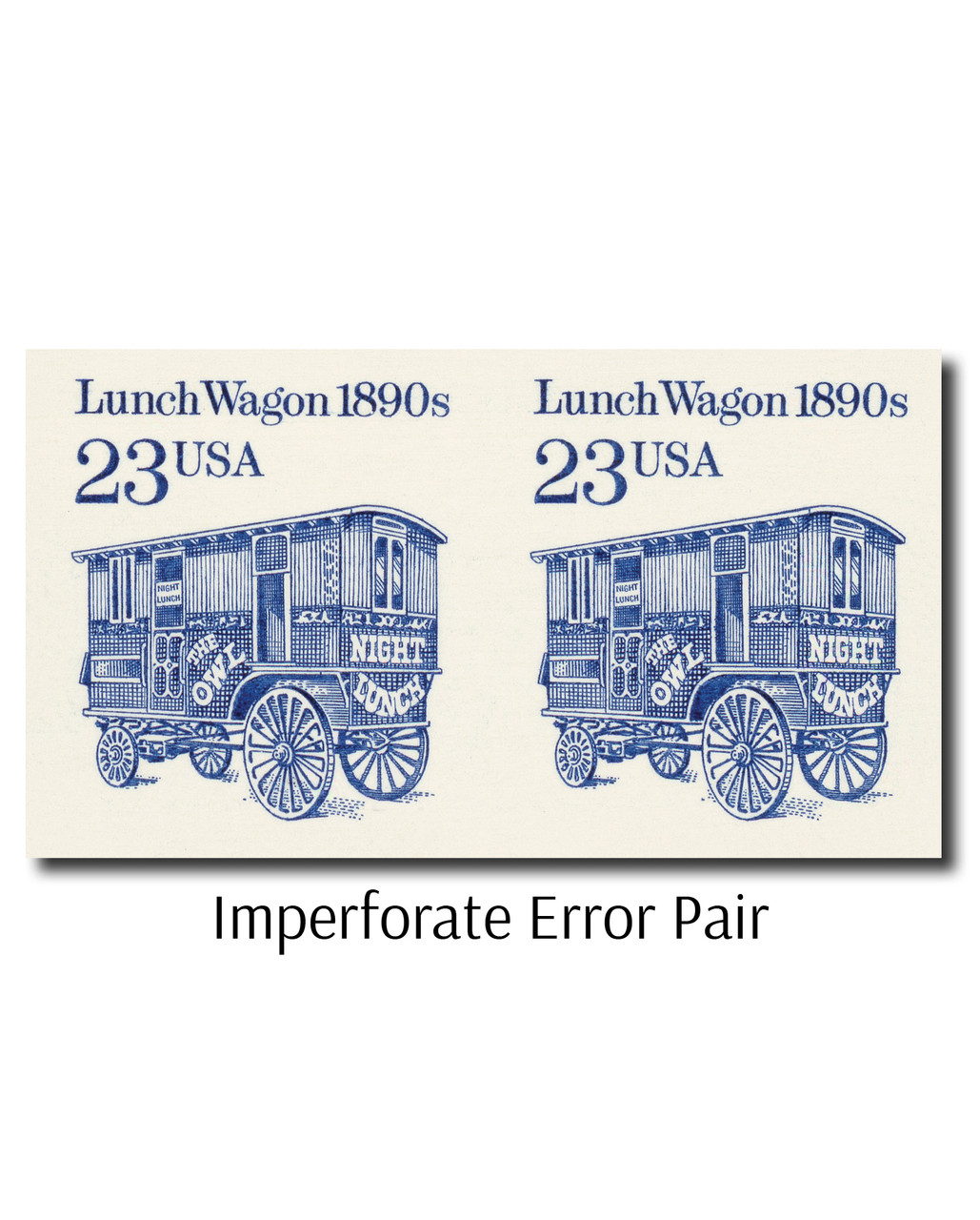 2464b - 1991 23c Transportation Series: 1890s Lunch Wagon, Imperf