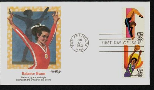 C101,C103 - 1983 28c Summer Olympics '84: Women's Basketball & Women's Gymnastics, First Day Cover