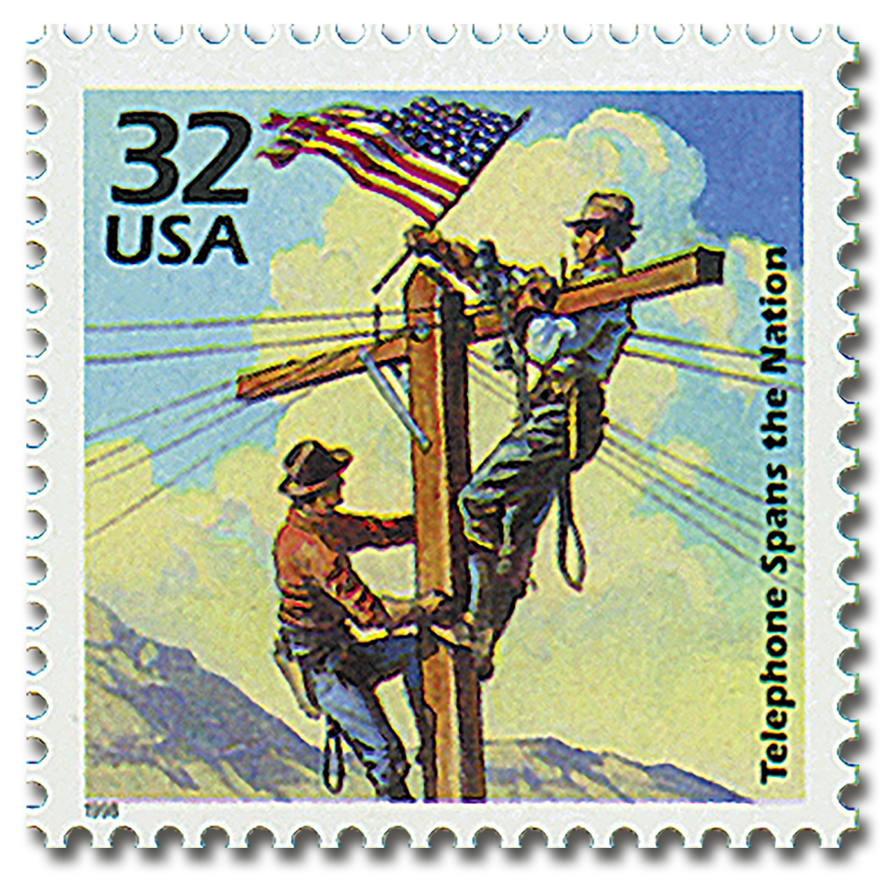 3183e - 1998 32c Celebrate the Century - 1910s: Telephone Line