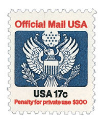 O130 - 1983 17c Red, Blue & Black, Official Mail