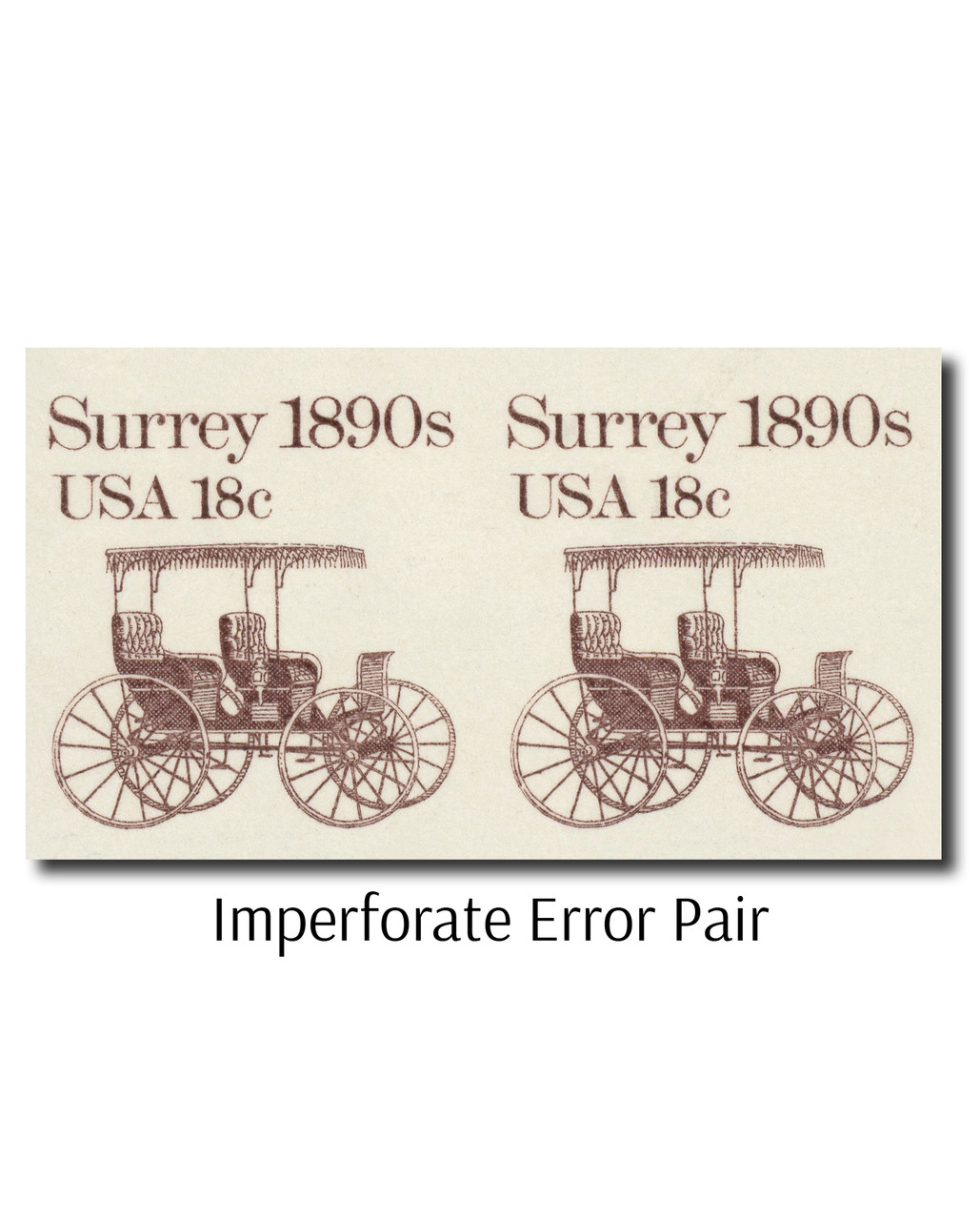 1907a - 1981 18c Transportation Series: 1890s Surrey, Imperf