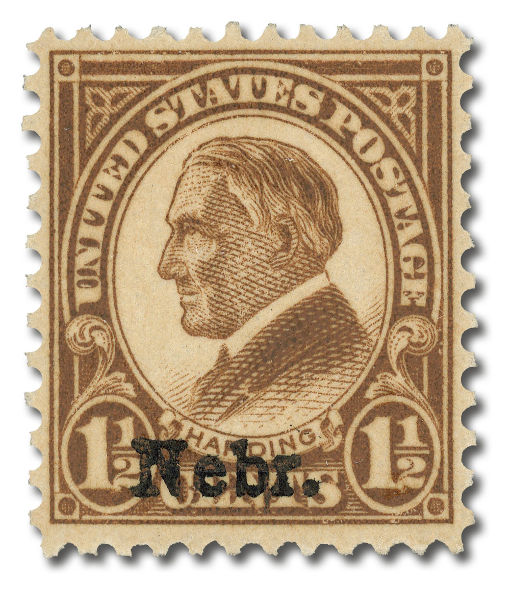 670 - 1929 1 1/2c Warren G. Harding, Brown, Nebraska Overprint