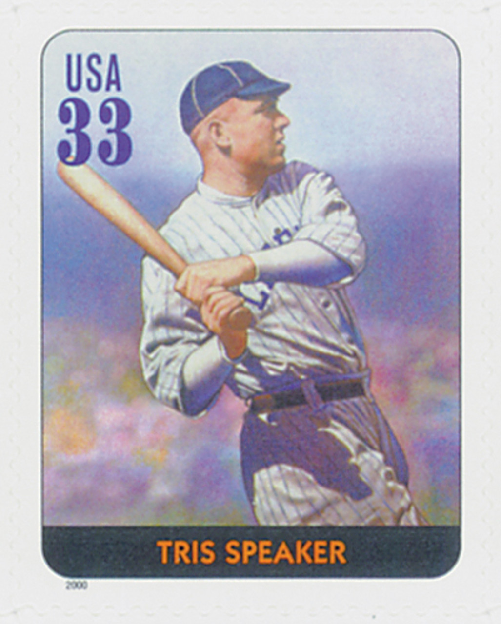 3408l - 2000 33c Legends of Baseball: Tris Speaker