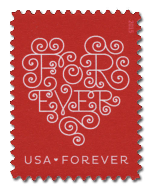 4955 - 2015 First-Class Forever Stamp - Love Series: Red Forever Heart