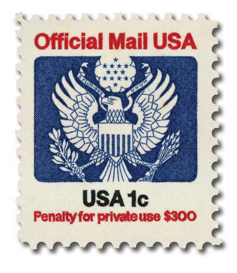 O127 - 1983-85 1c Red, Blue & Black, Official Mail