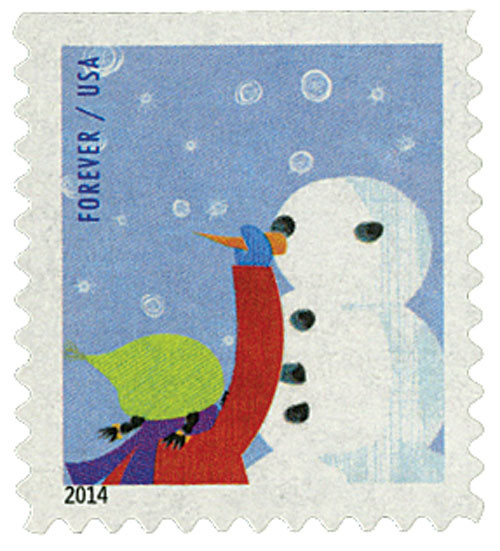 4942 - 2014 First-Class Forever Stamp - Winter Fun: Child Making a