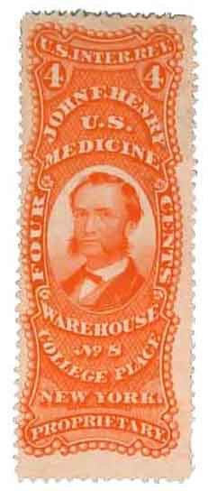 RS116c - 1877-78 4c John F. Henry, Red, Pink Paper