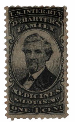 RS98b - 1871-77 1c Dr. Harter's Family Medicines, Black, Silk Paper