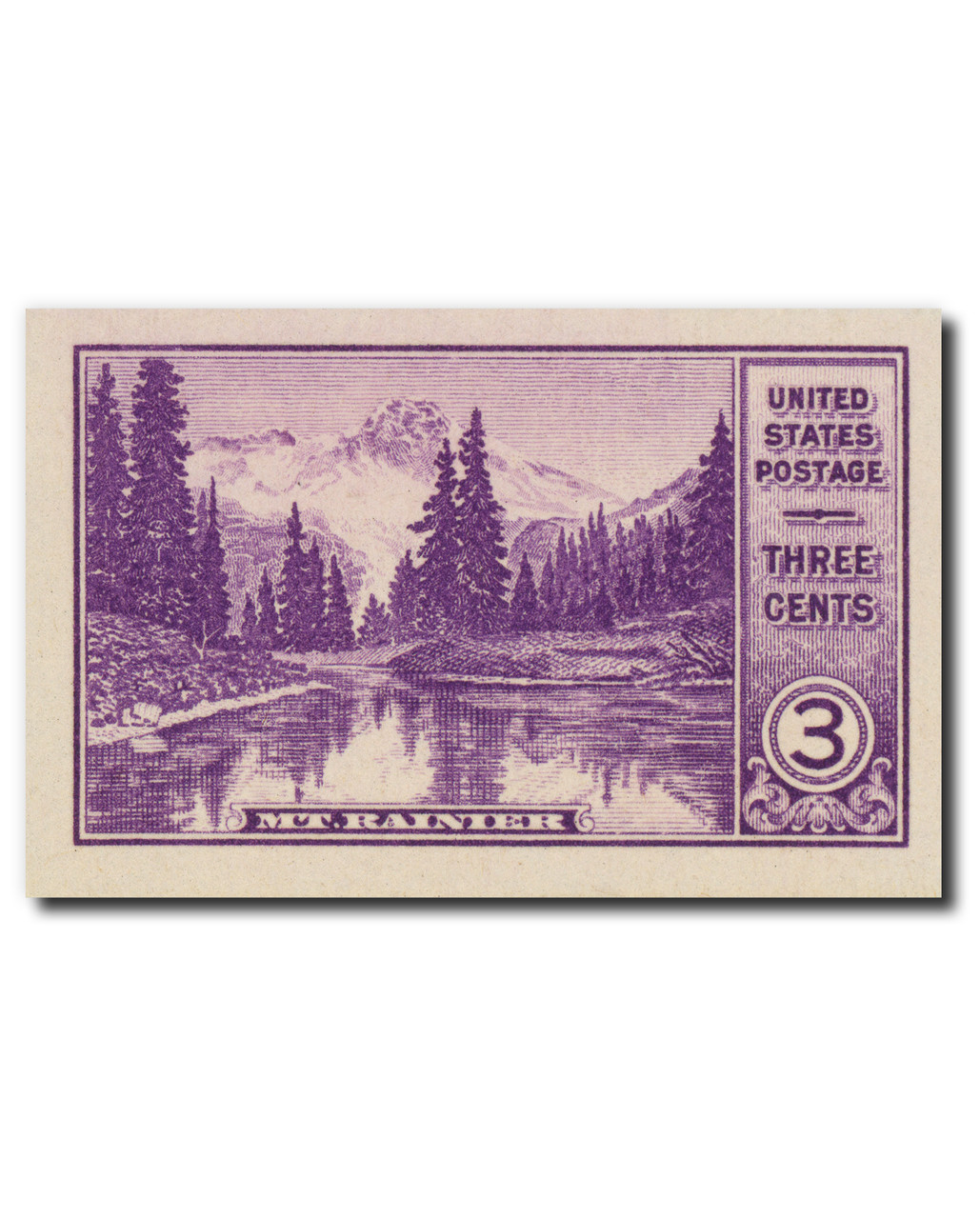 758 - 1935 3c Mt. Rainier, Washington, Deep Purple, Imperf