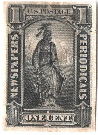 PR81P3 - 1885 1c Newspaper & Periodical, Black, Plate Proof on India Paper