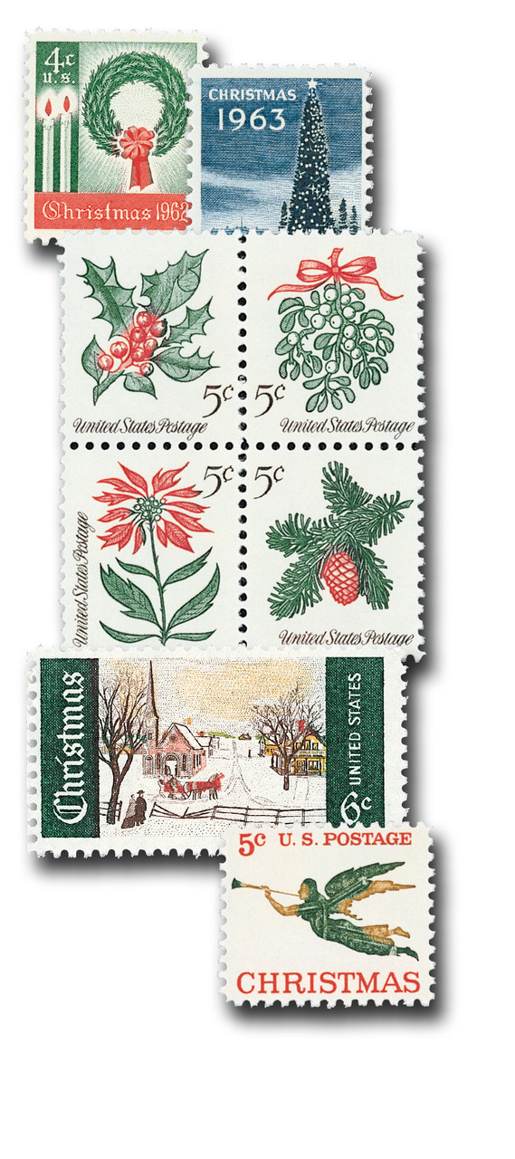 1205/1384 - 1960s Contemporary Christmas, Collection of 8 Stamps