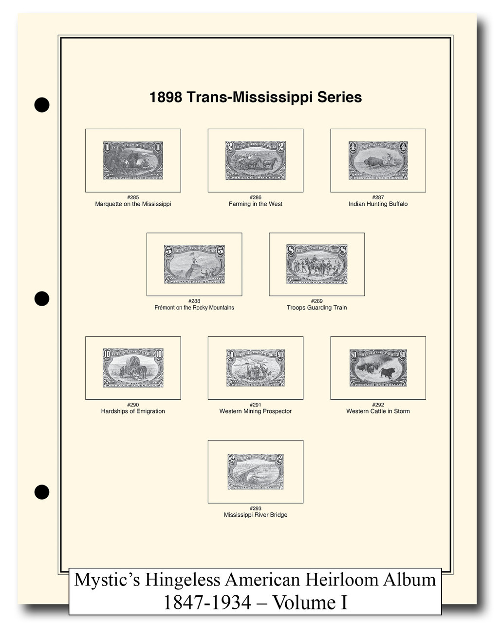 洋書 Platinum Silk Stamp & Seal Collection DS137 - 1847-1934 Volume I, Mystic's Hingeless American Heirloom