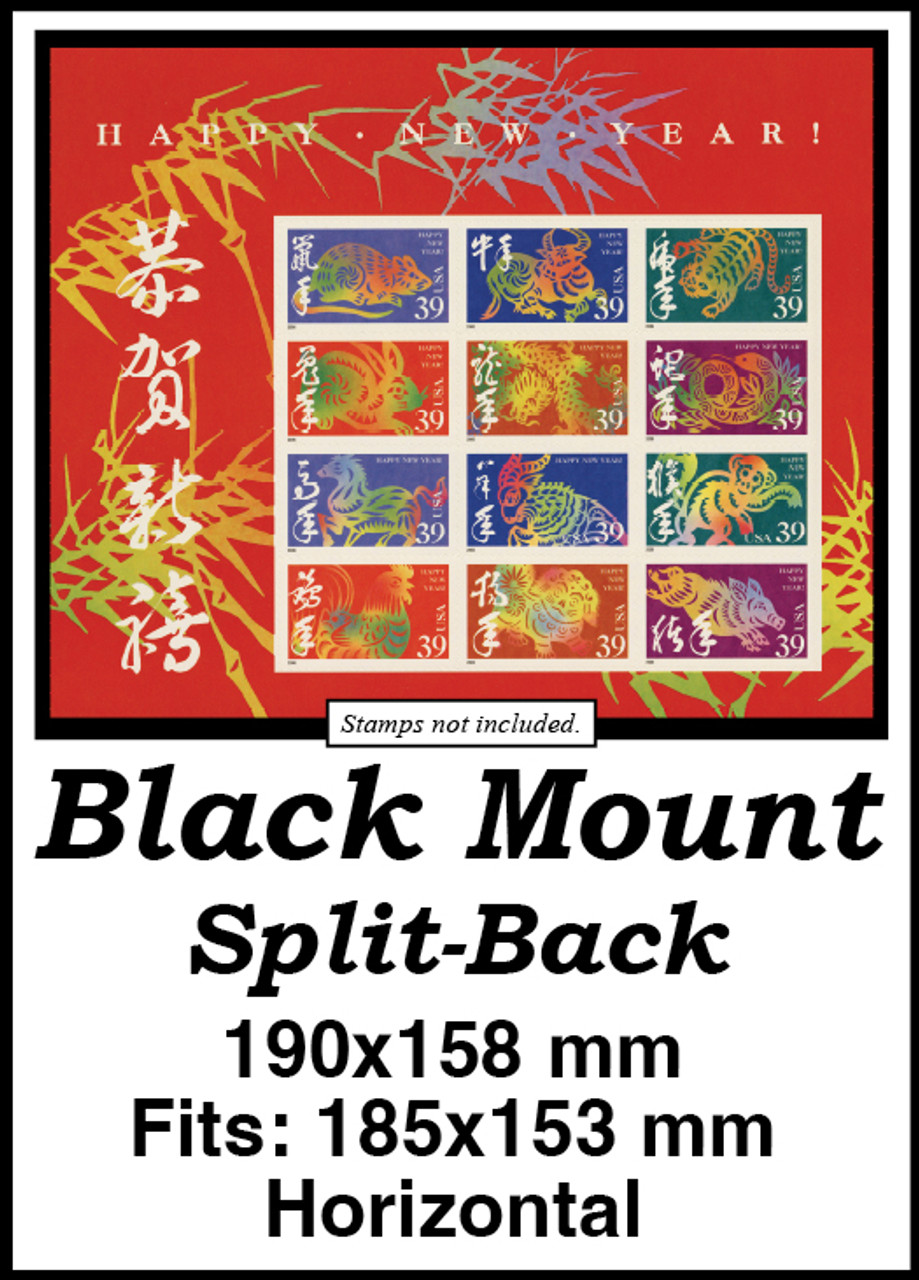 MM677 - 190x158mm 1 Horizontal Black Split-Back Mount