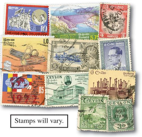 MP1884 - Sri Lanka, 1000 Different Stamps - Mystic Stamp Company