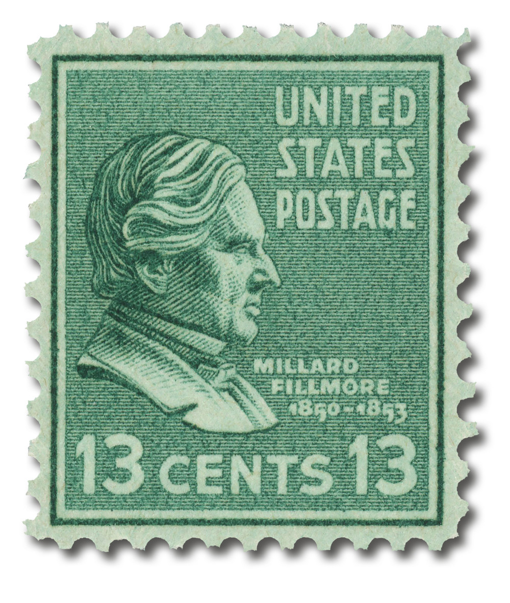 戸部官票　拾両銀票　美品 818 - 1938 13c Millard Fillmore, Blue Green - Mystic Stamp Company