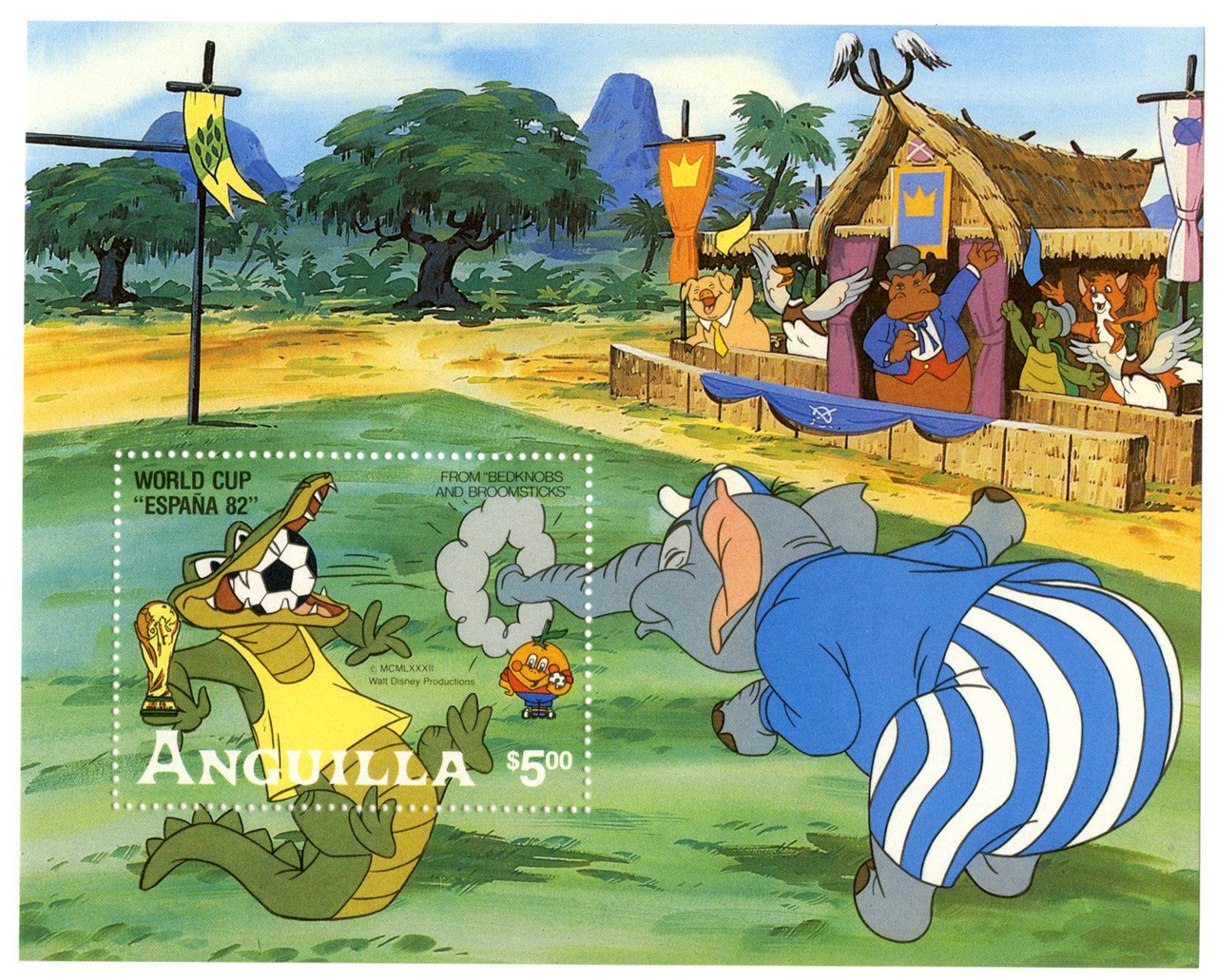 MDS214B - 1982 Disney's World Cup Soccer, Mint Souvenir Sheet, Anguilla