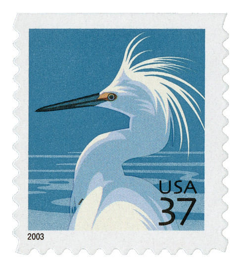 t-egret 3830D - 2004 37c Snowy Egret, Micro USPS - Mystic Stamp Company